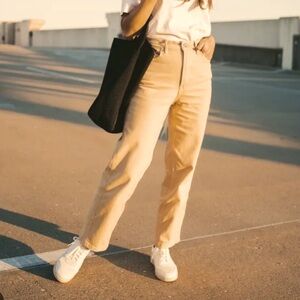 Everlane The Way High Jean Organic cotton Light Yellow Straight Crop Size 27T